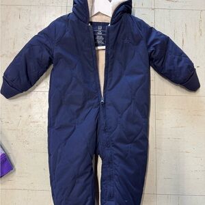 GAP Dark Blue Quilted Baby Snowsuit